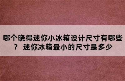 哪个晓得迷你小冰箱设计尺寸有哪些？ 迷你冰箱最小的尺寸是多少